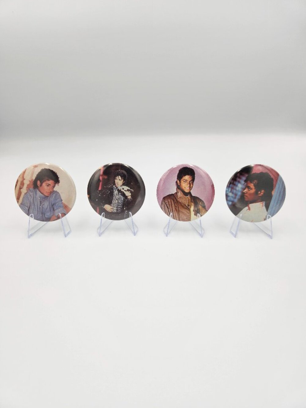 Vintage Michael Jackson Pin Button Set of 4 Collectible 2.25" Pins Badge